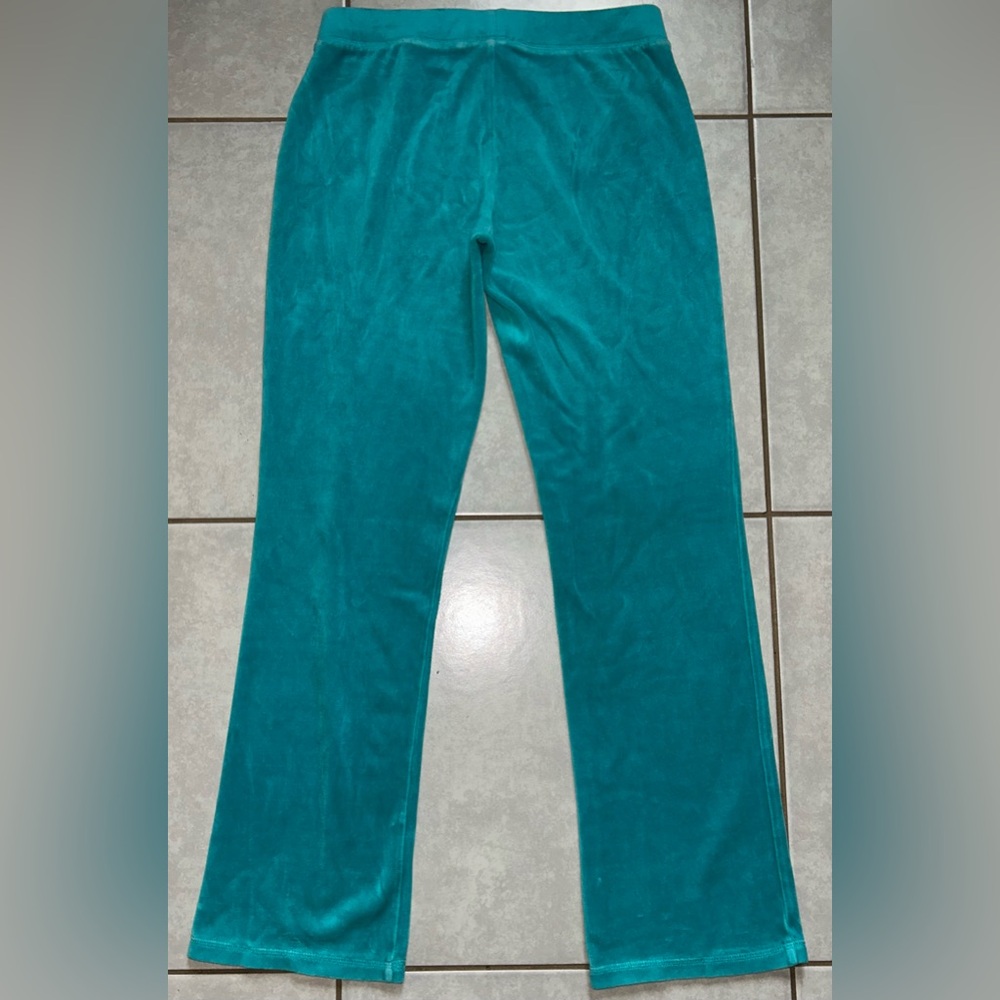 VINTAGE Y2K JUICY COUTURE LOW RISE STRAIGHT CUT GREEN PANTS SIZE L - Picture 4 of 7